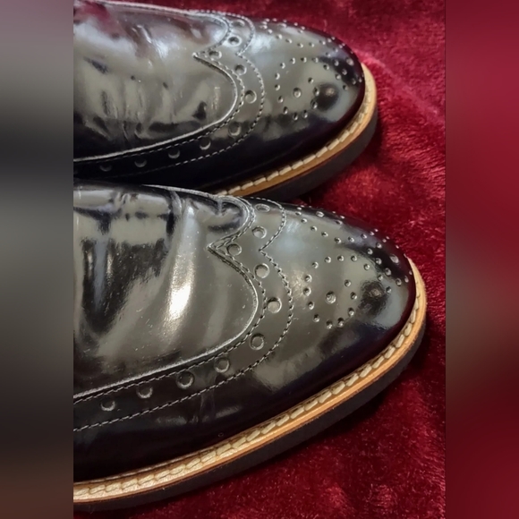 Nobrand Polished Leather Black/Burgundy Brogue Wingtips Sz 41 ( 8.5 M, 10 WO) - Picture 10 of 13